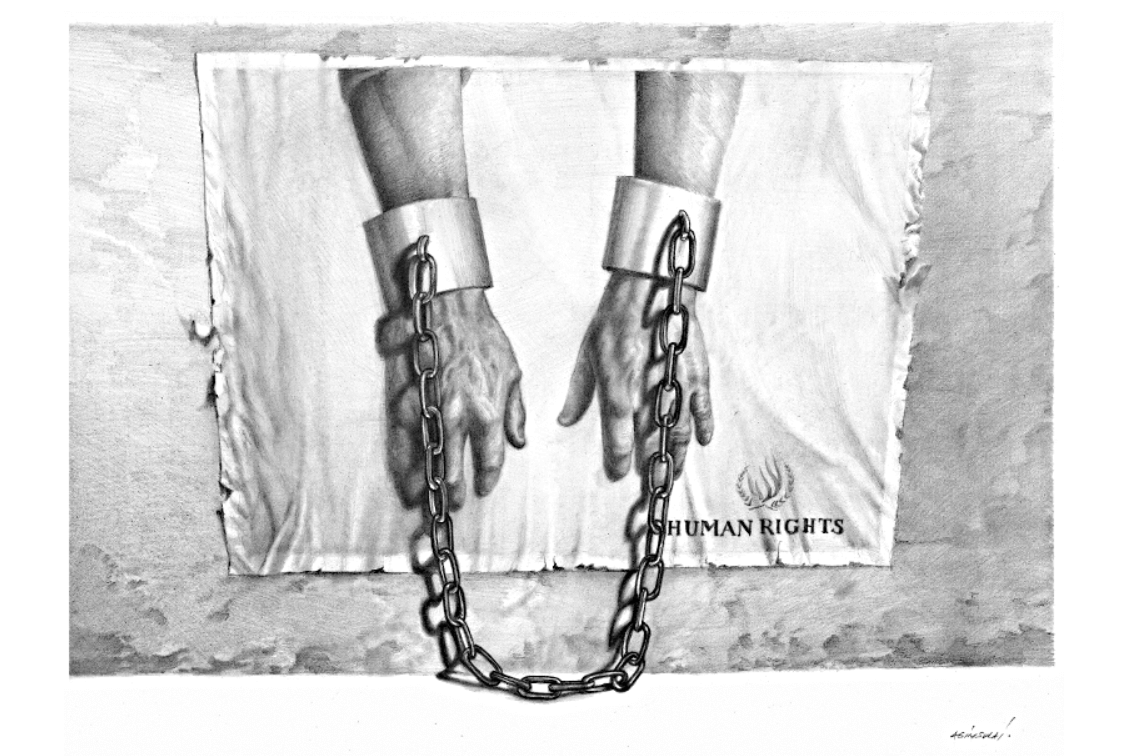 Agim Sulaj Human Rights Political Cartoon