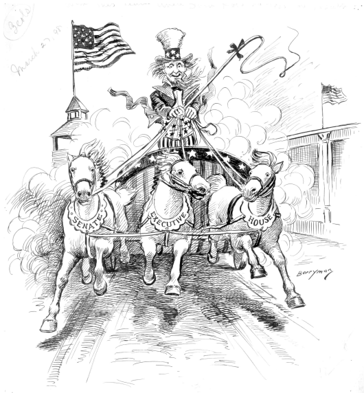 Clifford Berryman Political Cartoon 3 Horses of Government