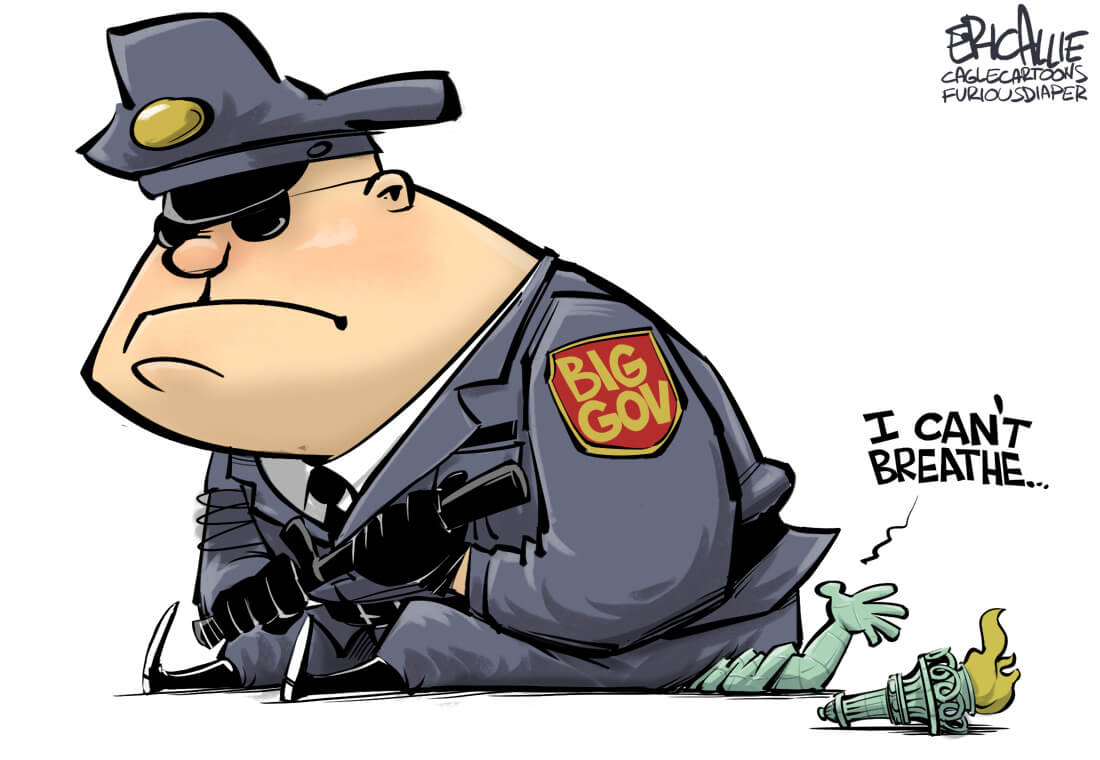 Big Government Suffocation Eric Allie Political Cartoon