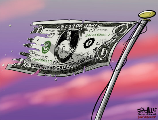 c Allie Political Cartoon Dollar In Distress