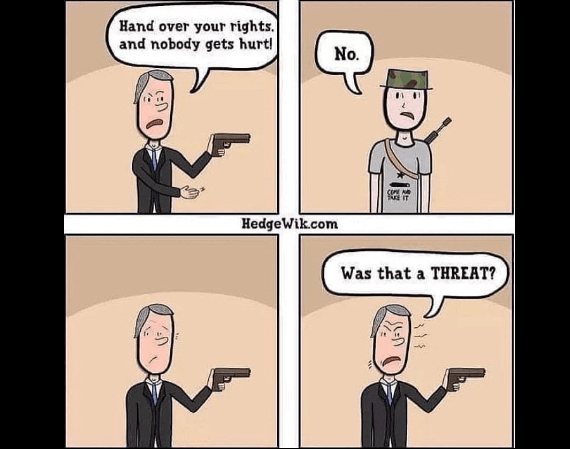 Hedgwick Political Cartoon Hand Over Your Rights