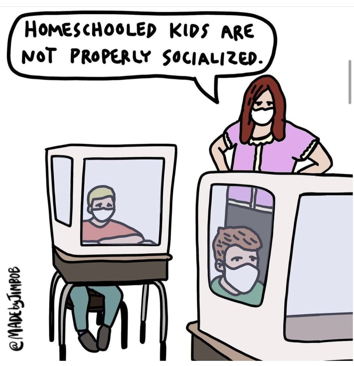 Political Cartoon Homeschool Kids Are Not Properly Socialized