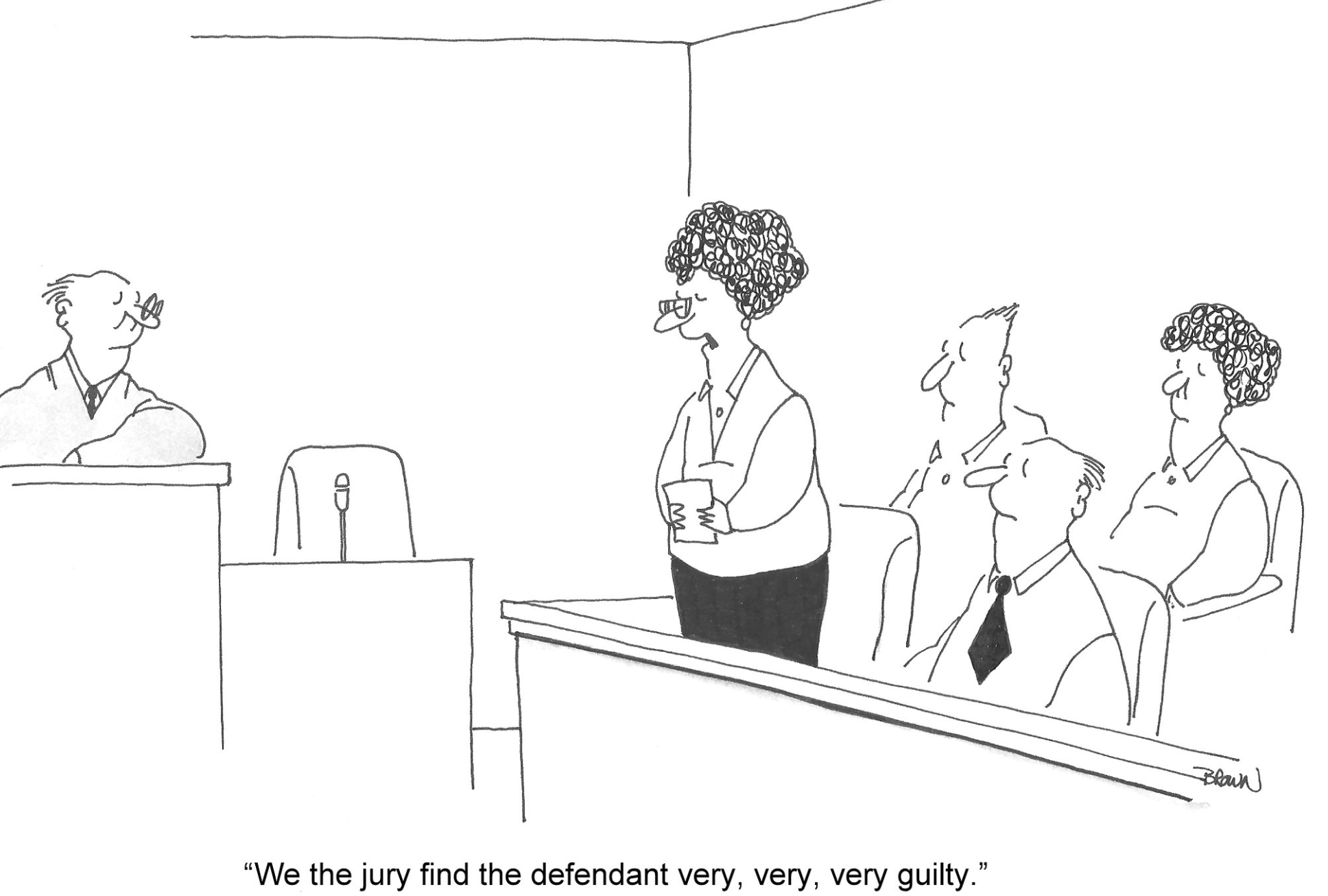 Political Cartoon Joe Brown Jury Verdict