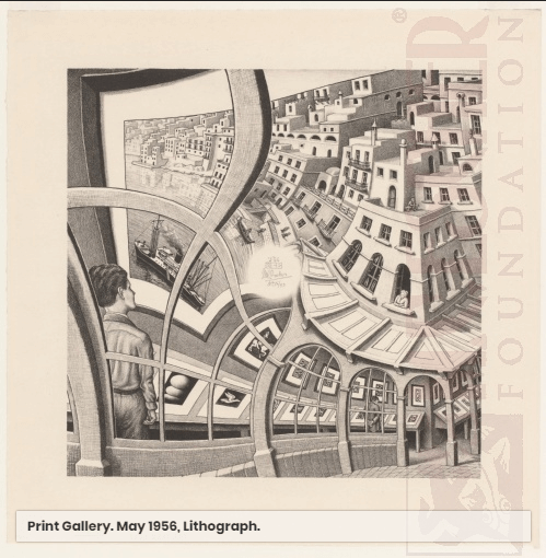 MC Escher Curves Illustration 1956