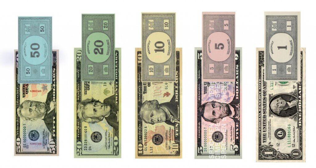 Federal Reserve Notes Monopoly Money