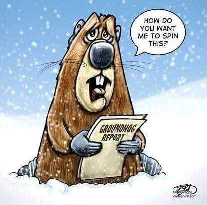 Political Cartoon Fake News Spin Groundhog Report Patrick LaMontagne