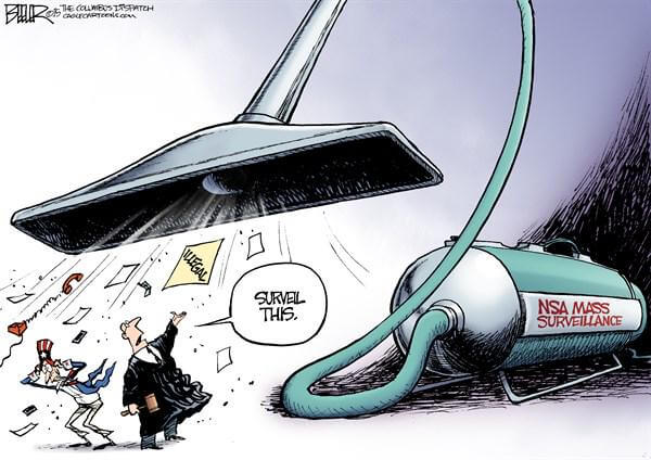 Political Cartoon by Nate Beeler: NSA Surveillance Vacuum
