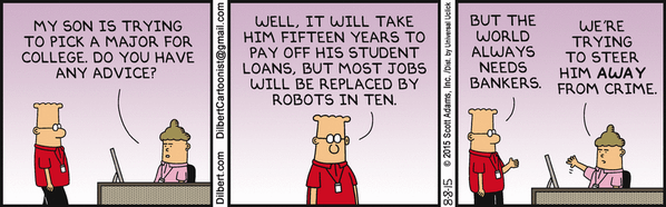 Political Cartoon by Scott Adams: Dilbert College Major