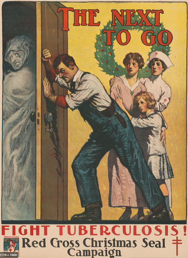 Red Cross Propaganda Poster - Fight Tuberculosis this Christmas