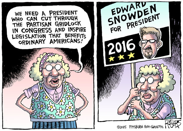 Snowden for President Political Cartoon Rob Rogers