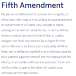 5th Amendment to the US Constitution
