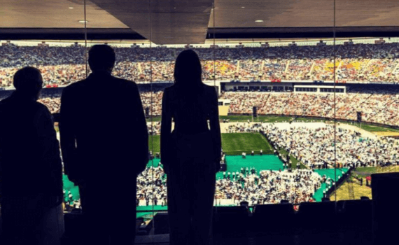 DJT Melania & Modi Photograph Silhouett Stadium