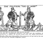 Historical Editorial Cartoon - Political Tug-o-War 1912