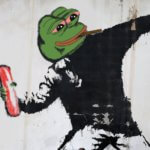 Pepe Revolution Throwing Popcorn Graffiti Meme