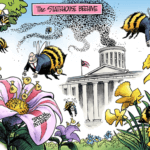 Nate Beeler Statehouse Bees Political Cartoon