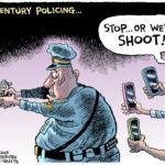 Political Cartoon by Rob Rogers - Stop Or We'll Shoot