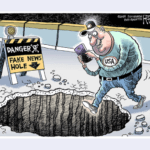 Rob Rogers Fake News Hole Political Cartoon