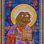Stained Glass Pepe Qanon Meme