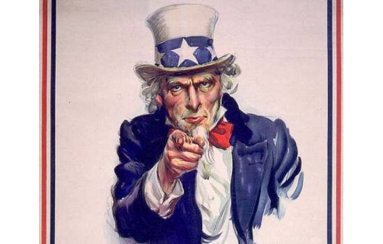 'I Want You For U.S. Army [At Your] Nearest Recruiting Station' Uncle Sam Propaganda Poster United Sates War Recruitment.