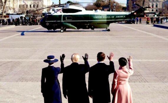 Donald J. Trump, Melania Trump, J.D. Vance, and Usha Vance wave goodbye to an era, and usher in a new one.